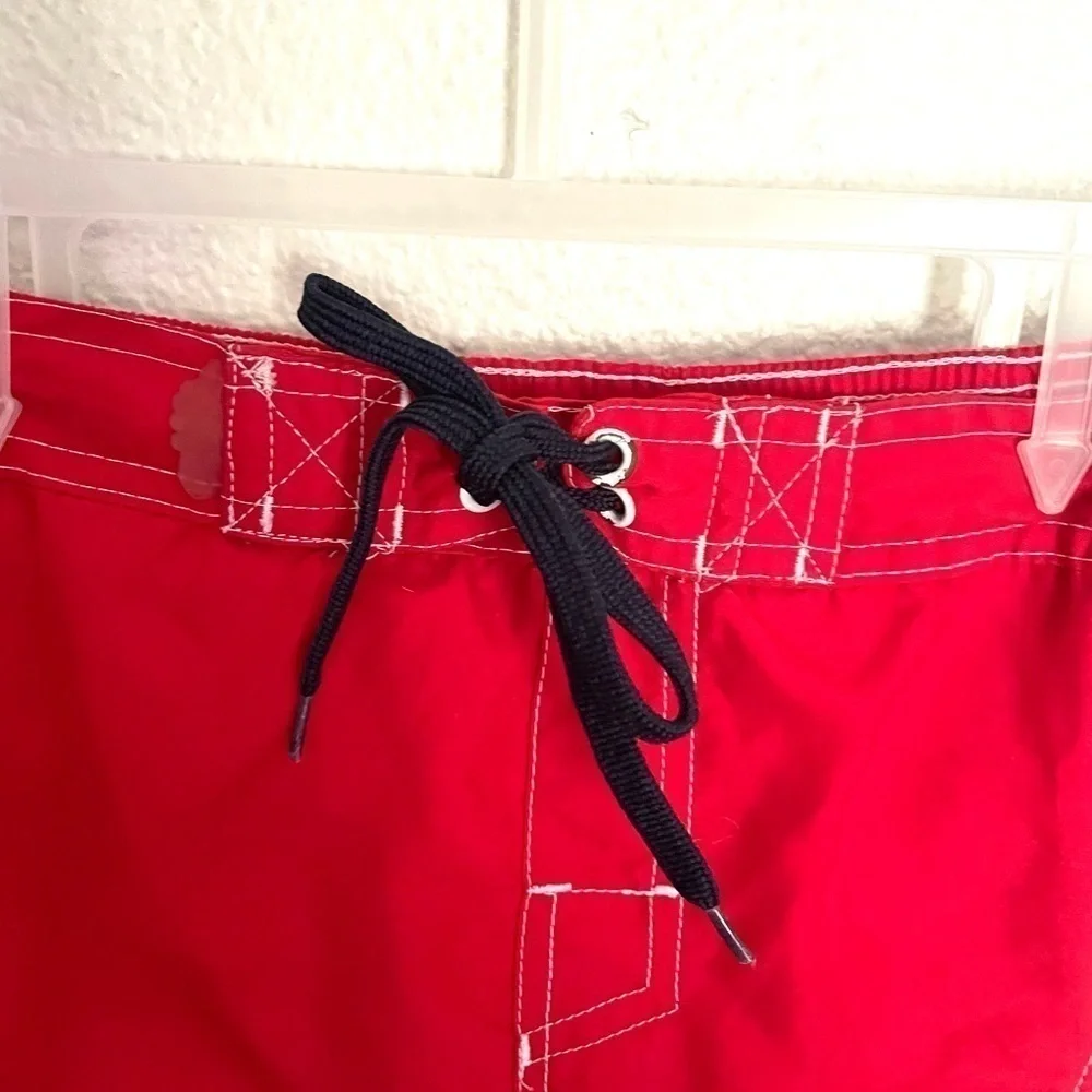 PIPELINE boys retro striped red swim trunks size 7